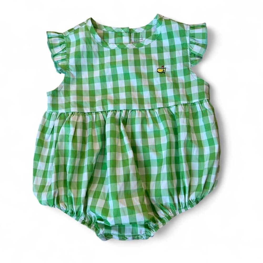 Masters green gingham baby romper - size 18-24 months